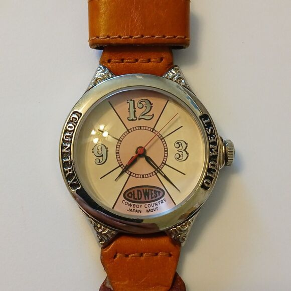 Vintage 90's Old West Cowboy Country by Dejuno Western Style Watch Japan Movt WR - Picture 2 of 16